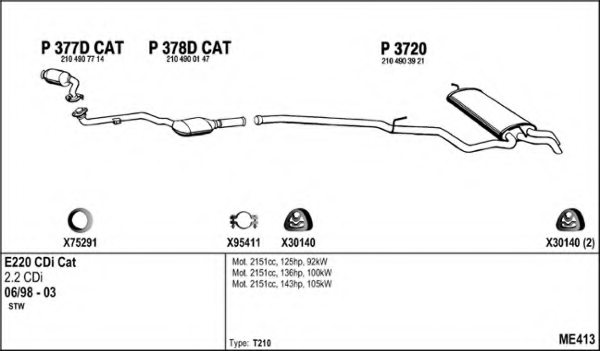FENNO ME413 Exhaust System